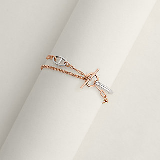 Mix and H bracelet, large model - Rose gold | Hermès USA